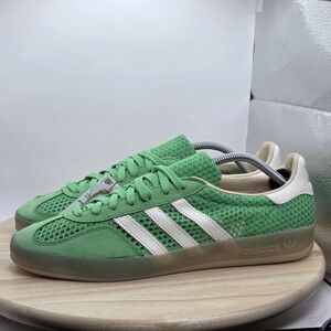 Men Size 12 Adidas Originals Gazelle Indoor Shoes Energy Green/Off White Sneaker